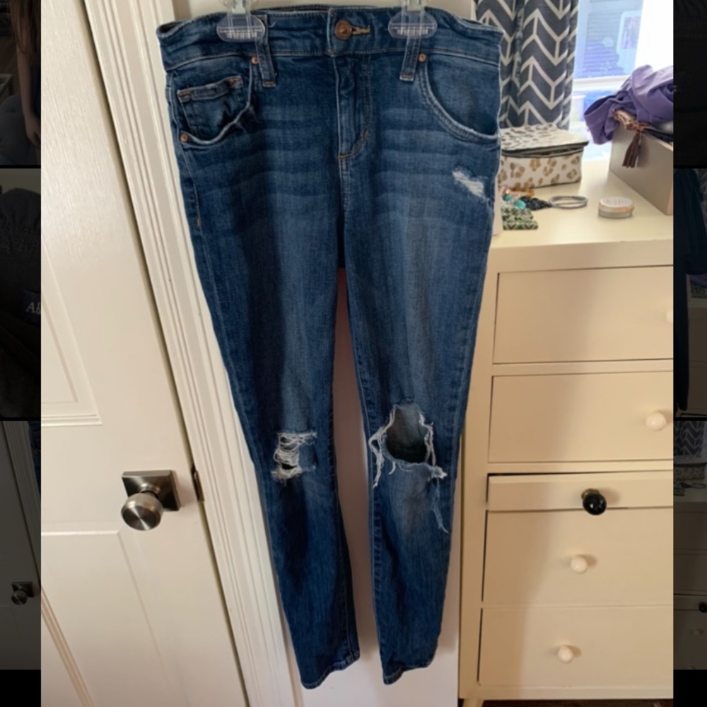 Blue ripped jeans